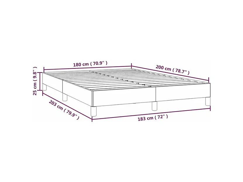 Bedframe kunstleer grijs 180x200 cm