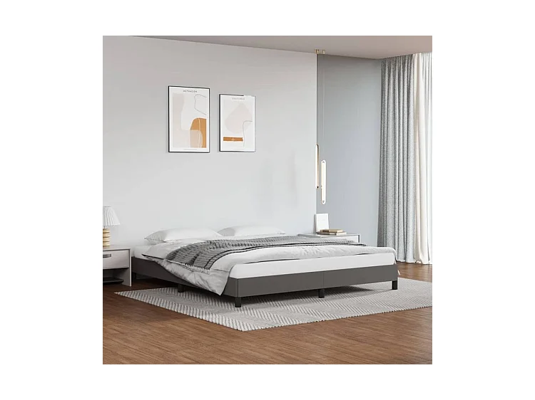 Bedframe kunstleer grijs 180x200 cm