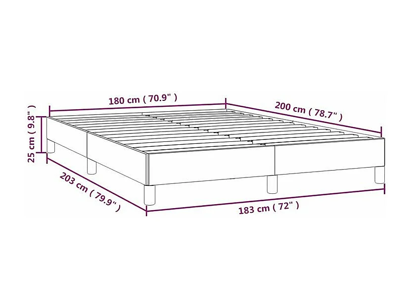 Bedframe kunstleer grijs 180x200 cm