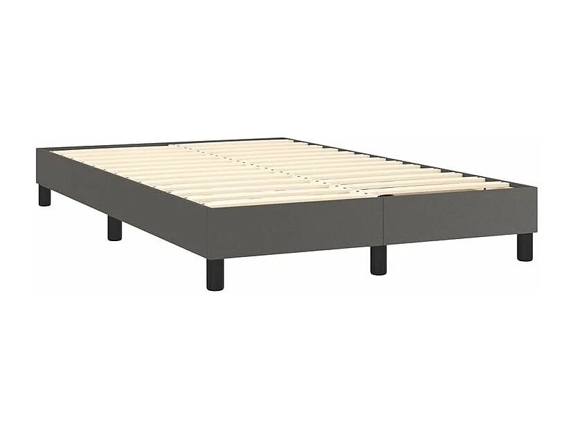 Sommier à lattes de lit avec matelas Gris 120x200 Similicuir