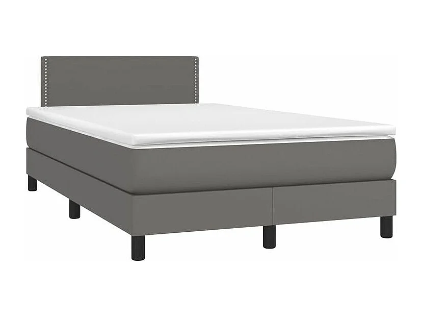 Sommier à lattes de lit avec matelas Gris 120x200 Similicuir