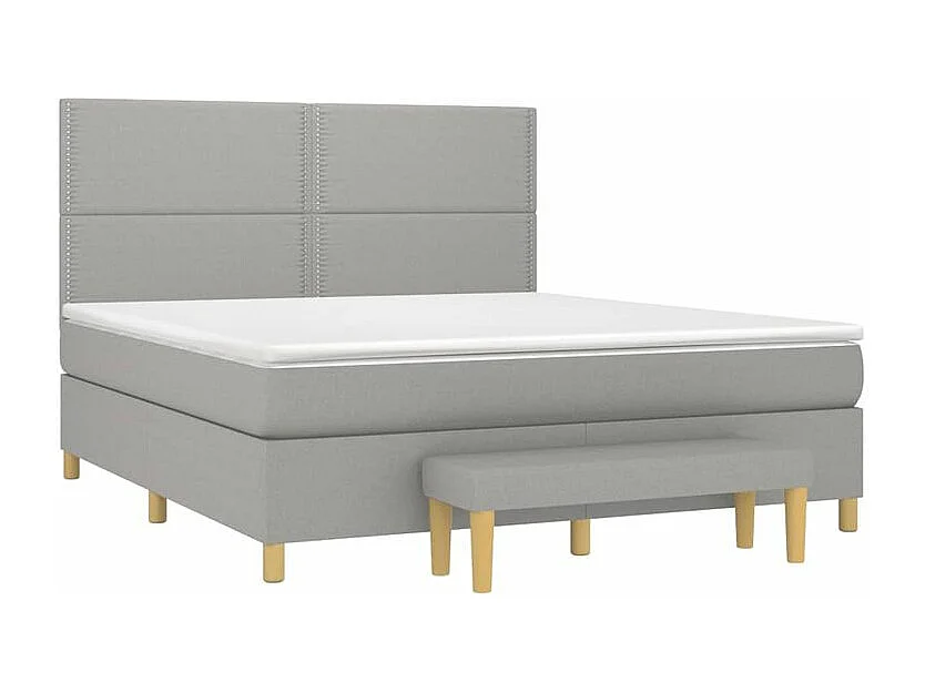 Sommier à lattes de lit avec matelas Gris clair 180x200 Tissu
