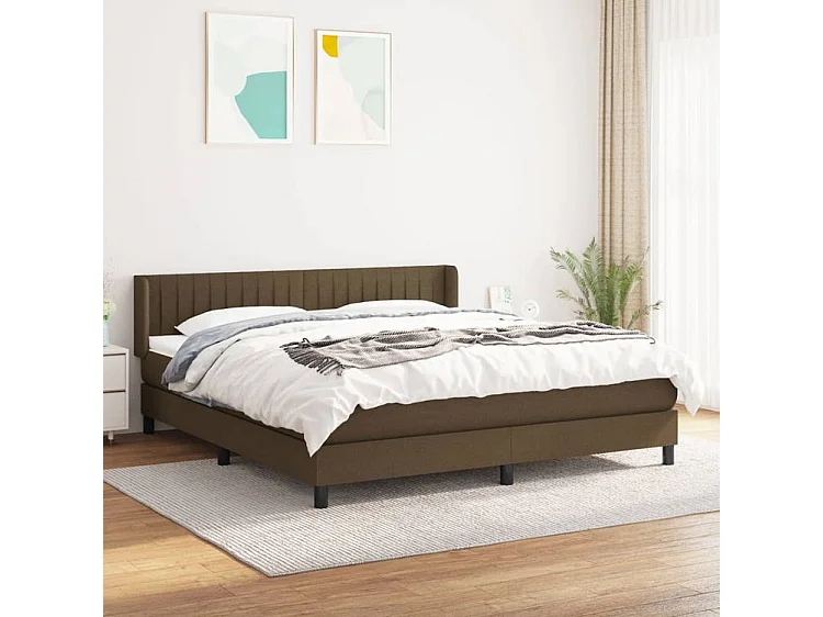 Sommier à lattes de lit avec matelas Marron foncé 160x200