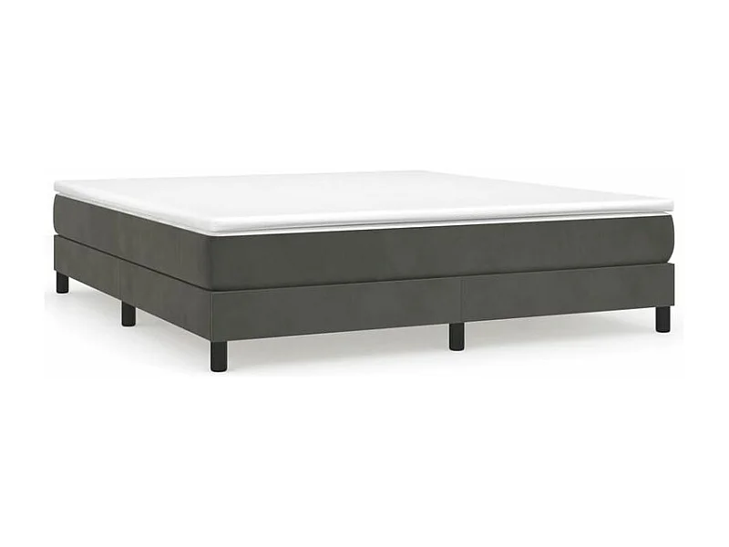 Sommier à lattes de lit et matelas Gris foncé 160x200 Velours