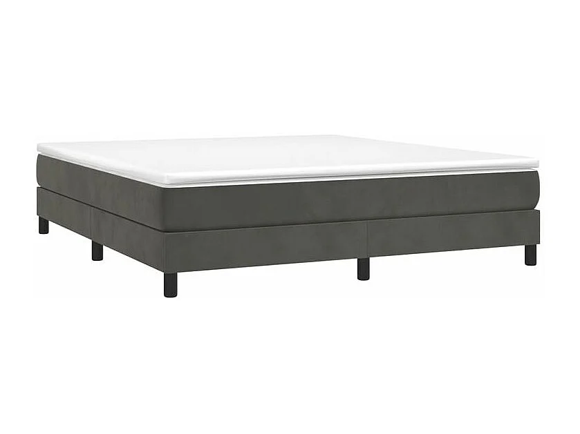 Sommier à lattes de lit et matelas Gris foncé 160x200 Velours