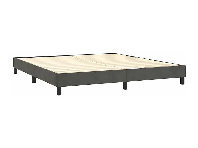 Sommier à lattes de lit et matelas Gris foncé 160x200 Velours