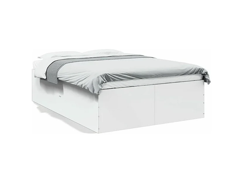 Cadre de lit blanc 135x190 bois d'ingénierie