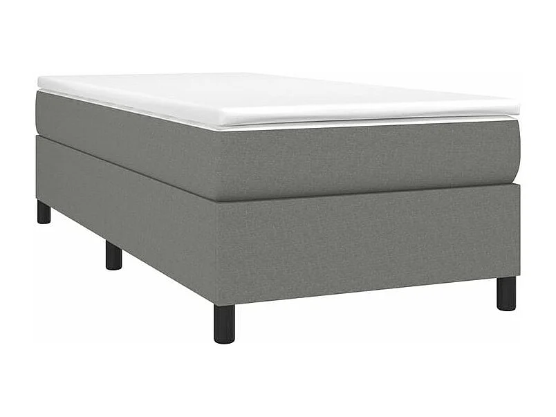 Sommier à lattes de lit et matelas Gris foncé 90x190 Tissu