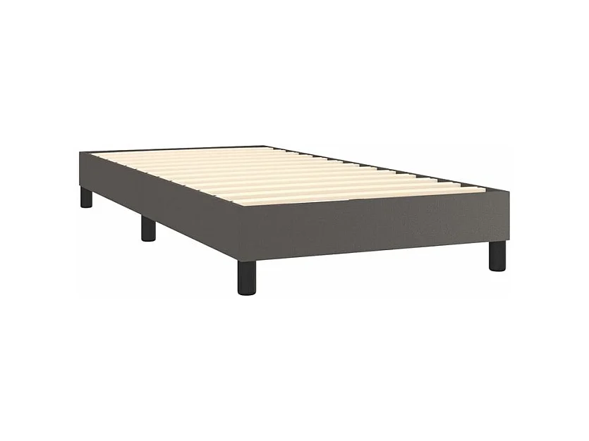 Sommier à lattes de lit avec matelas Gris 80x200 Similicuir