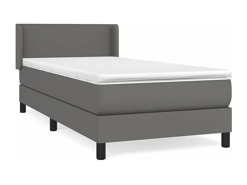 Sommier à lattes de lit avec matelas Gris 80x200 Similicuir
