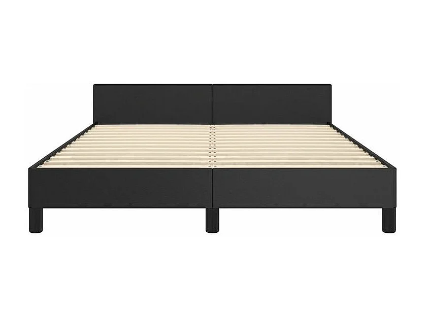 Cadre de lit avec tête de lit Noir 140x190 Similicuir