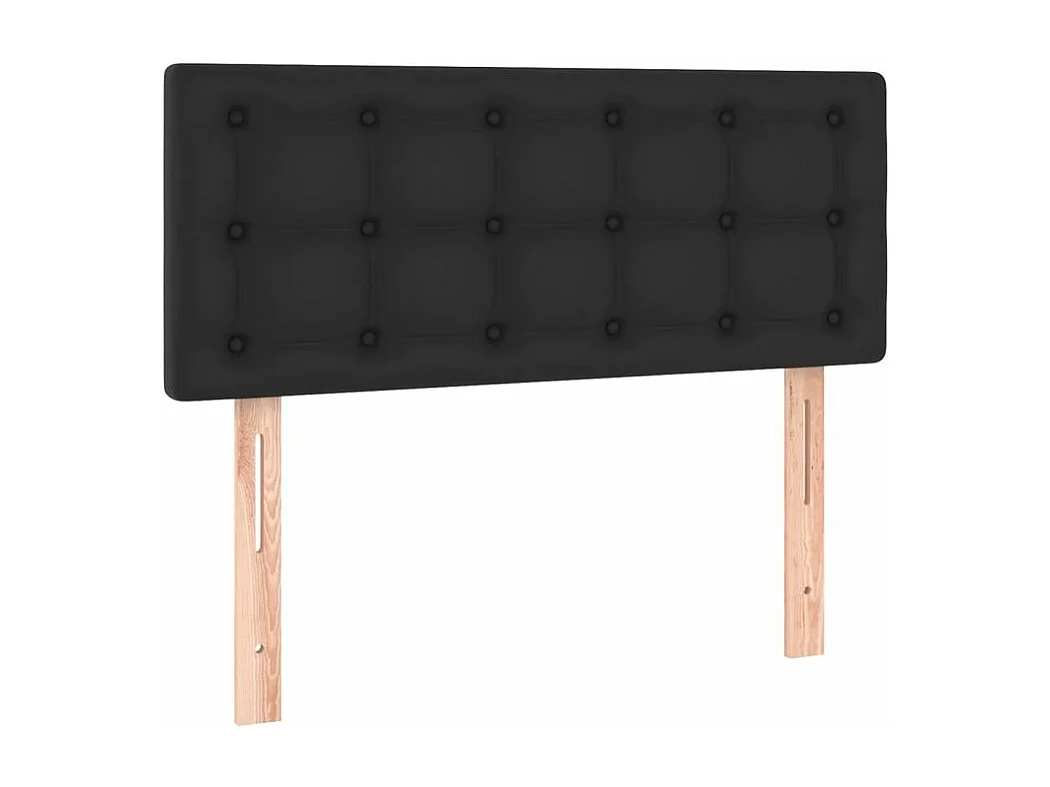 Sommier à lattes de lit avec matelas Noir 90x200 Similicuir