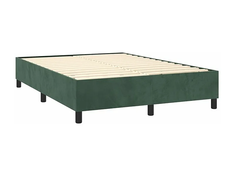 Sommier à lattes de lit avec matelas LED Vert foncé 140x190