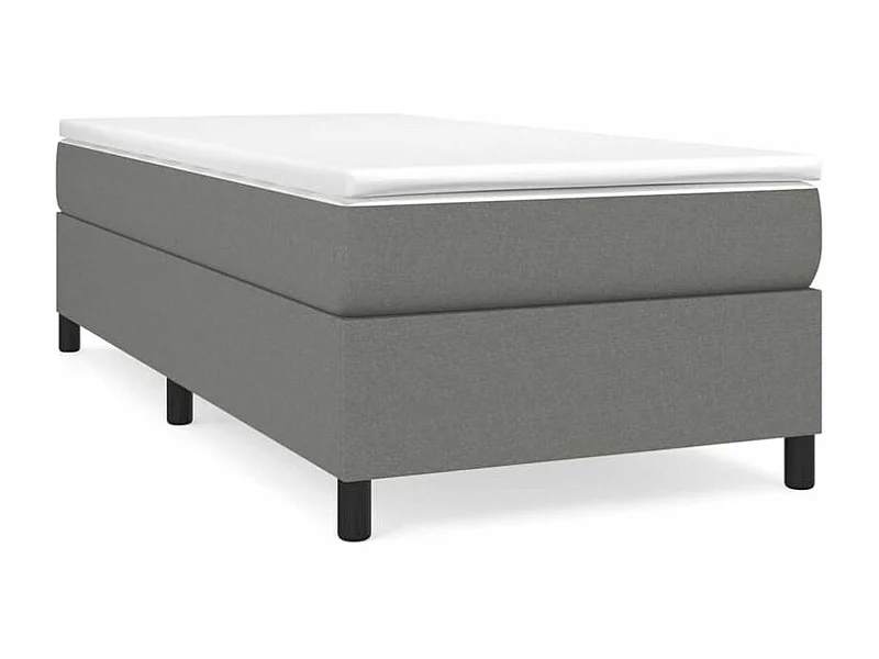Sommier à lattes de lit avec matelas Gris foncé 90x200 Tissu