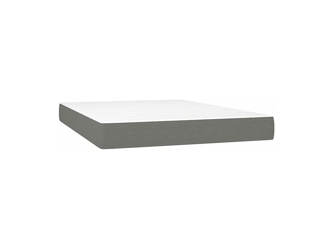 Sommier à lattes de lit avec matelas Gris foncé 140x200 Tissu