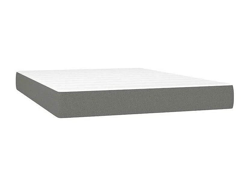 Sommier à lattes de lit avec matelas Gris foncé 140x200 Tissu