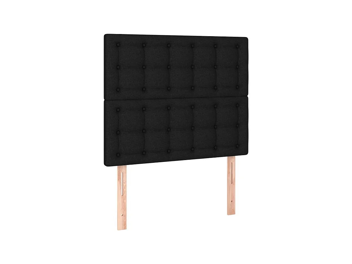 Sommier à lattes de lit avec matelas Noir 120x200 Tissu