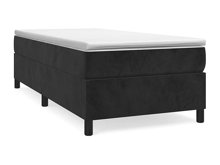 Sommier à lattes de lit et matelas Noir 80x200 Velours