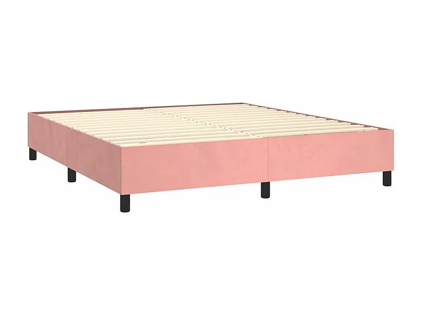 Sommier à lattes de lit matelas et LED Rose 180x200 Velours