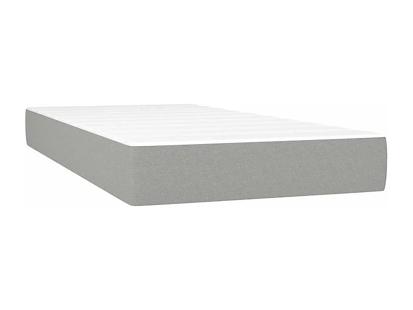Sommier à lattes de lit et matelas et LED Gris clair 90x200