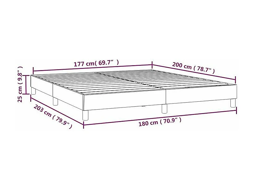 Cadre de lit Blanc 180x200 Similicuir