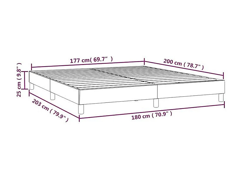 Cadre de lit Blanc 180x200 Similicuir