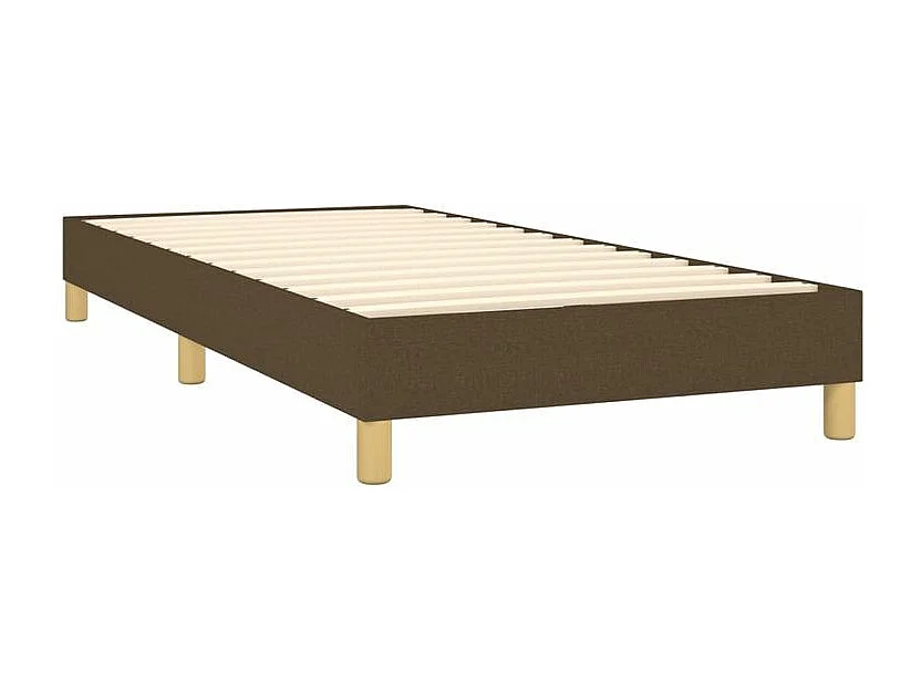 Sommier à lattes de lit et matelas et LED Marron foncé 90x200