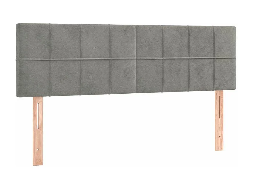 Sommier à lattes de lit et matelas Gris clair 140x190 Velours