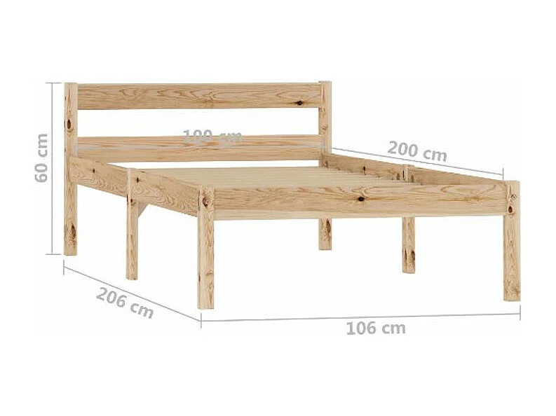Lit adulte pin massif clair Dorma 100x200