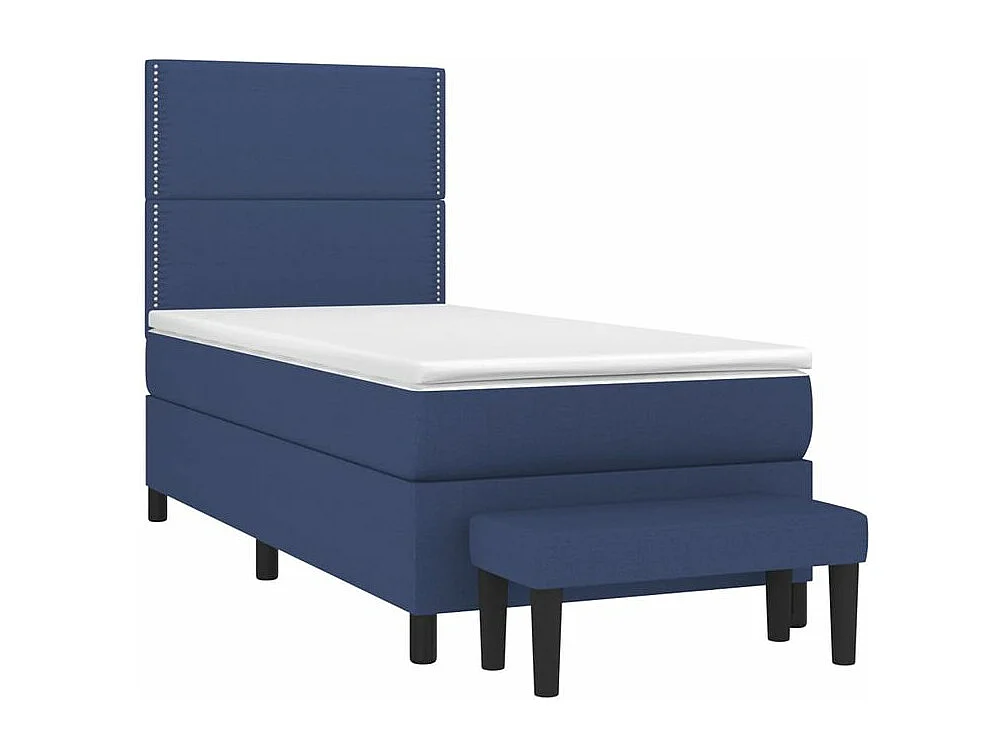 Sommier à lattes de lit avec matelas Bleu 90x200 Tissu