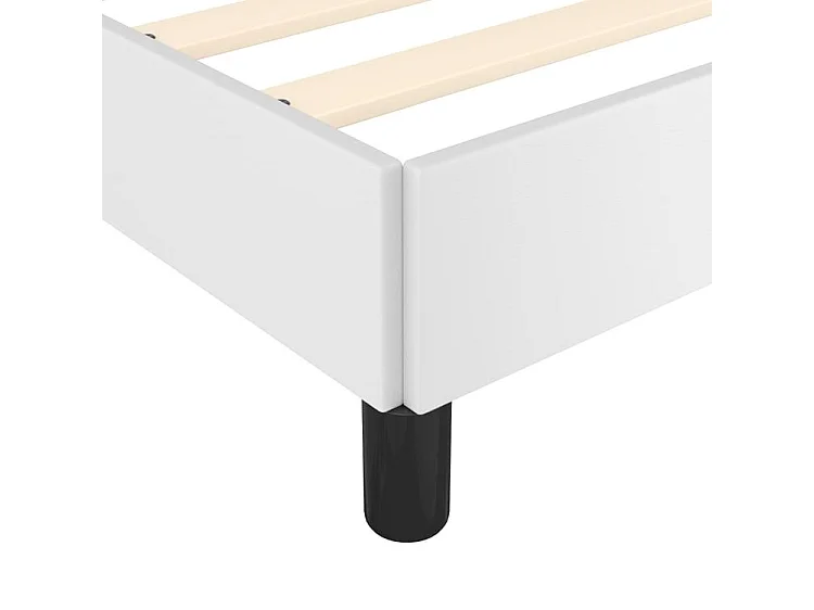 Cadre de lit avec tête de lit Blanc 200x200 Similicuir