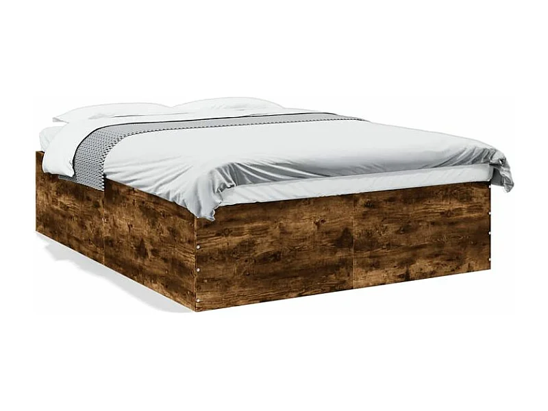 Cadre de lit chêne fumé 150x200 bois d'ingénierie