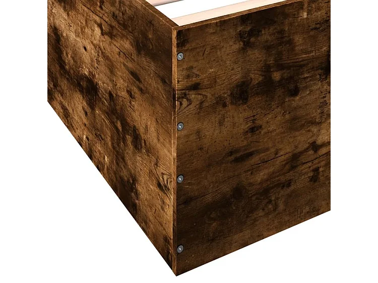 Cadre de lit chêne fumé 150x200 bois d'ingénierie