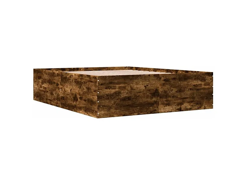 Cadre de lit chêne fumé 150x200 bois d'ingénierie