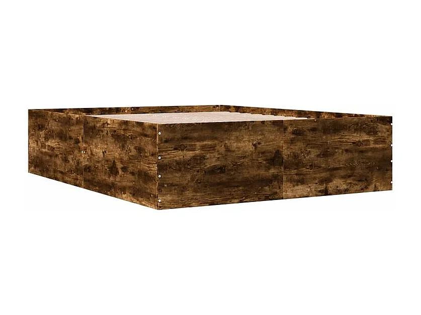 Cadre de lit chêne fumé 150x200 bois d'ingénierie