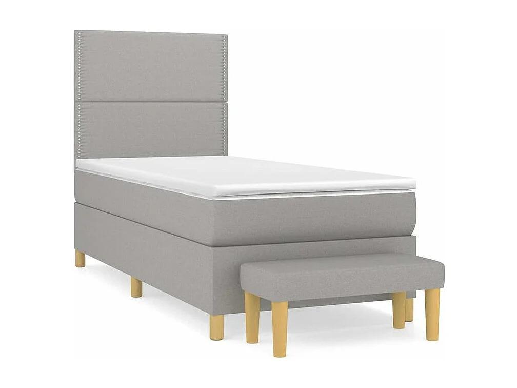 Sommier à lattes de lit avec matelas Gris clair 80x200 Tissu