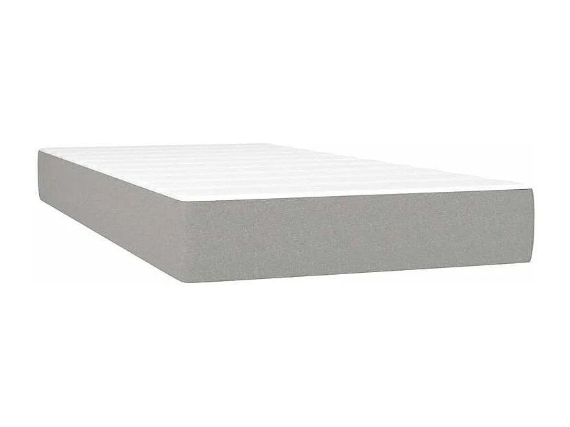 Sommier à lattes de lit avec matelas et LED Gris clair 90x200
