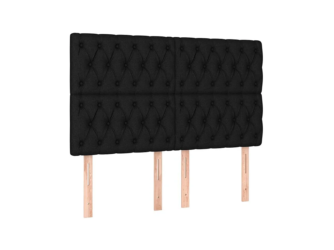 Sommier à lattes de lit avec matelas Noir 160x200 Tissu