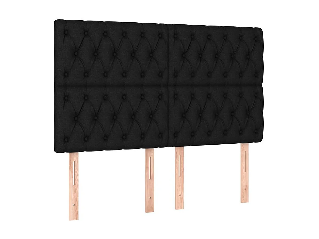 Sommier à lattes de lit avec matelas Noir 160x200 Tissu