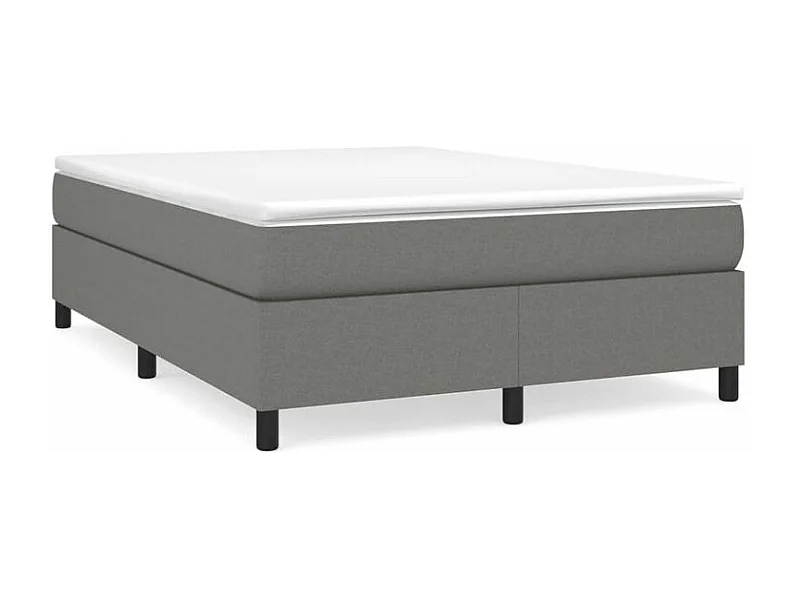 Sommier à lattes de lit avec matelas Gris foncé 140x190 Tissu