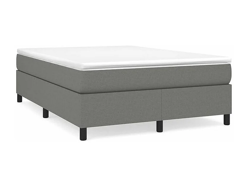 Sommier à lattes de lit avec matelas Gris foncé 140x190 Tissu