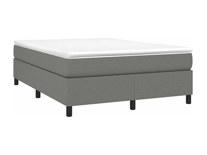 Sommier à lattes de lit avec matelas Gris foncé 140x190 Tissu