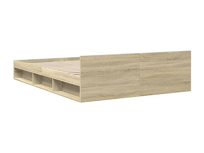 Cadre de lit à tiroirs chêne sonoma 160x200 bois d'ingénierie