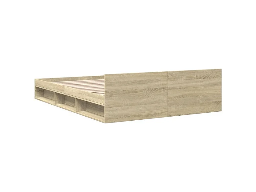 Cadre de lit à tiroirs chêne sonoma 160x200 bois d'ingénierie