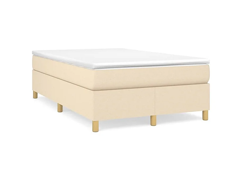 Sommier à lattes de lit avec matelas Crème 120x200 Tissu