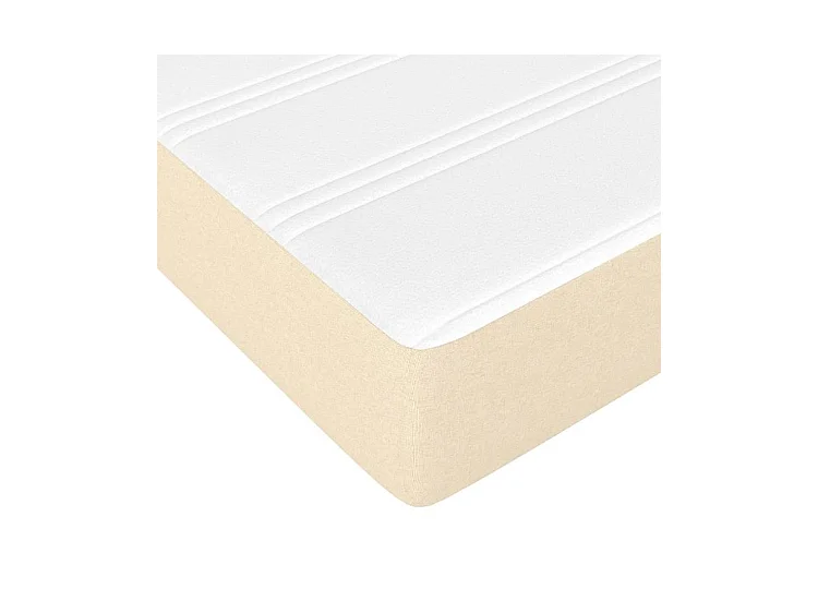 Sommier à lattes de lit avec matelas Crème 120x200 Tissu