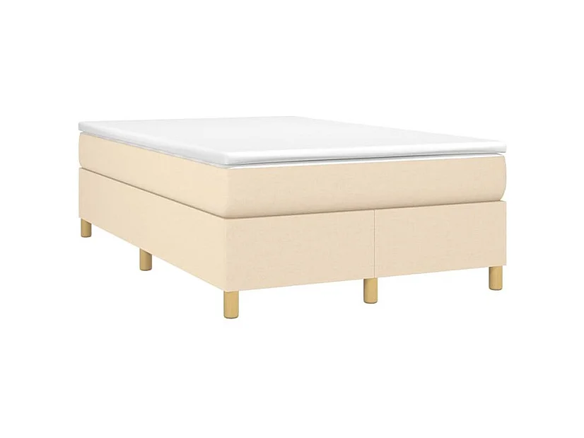 Sommier à lattes de lit avec matelas Crème 120x200 Tissu