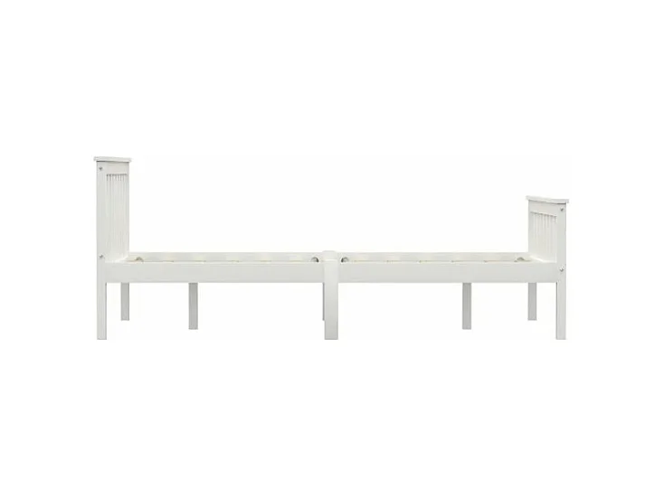 Bedframe massief grenenhout wit 140x200 cm