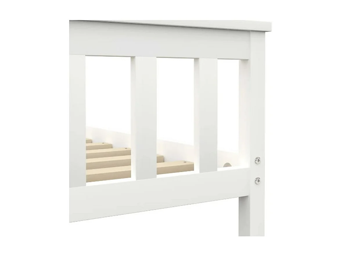 Bedframe massief grenenhout wit 140x200 cm