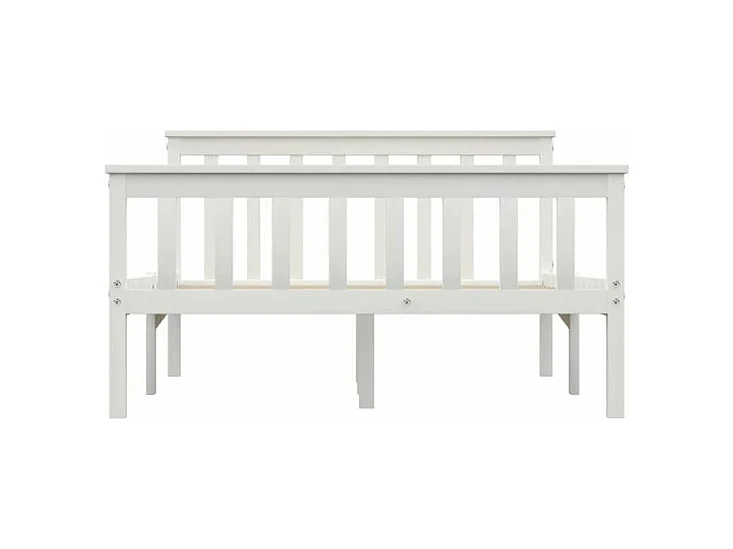 Bedframe massief grenenhout wit 140x200 cm